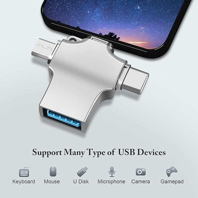 🔥OFERTA 1+1🔥Adaptor OTG 3 în 1 USB 3.0, Adaptor Micro/USB C la USB, Compatibil cu telefonul mobil/tabletă