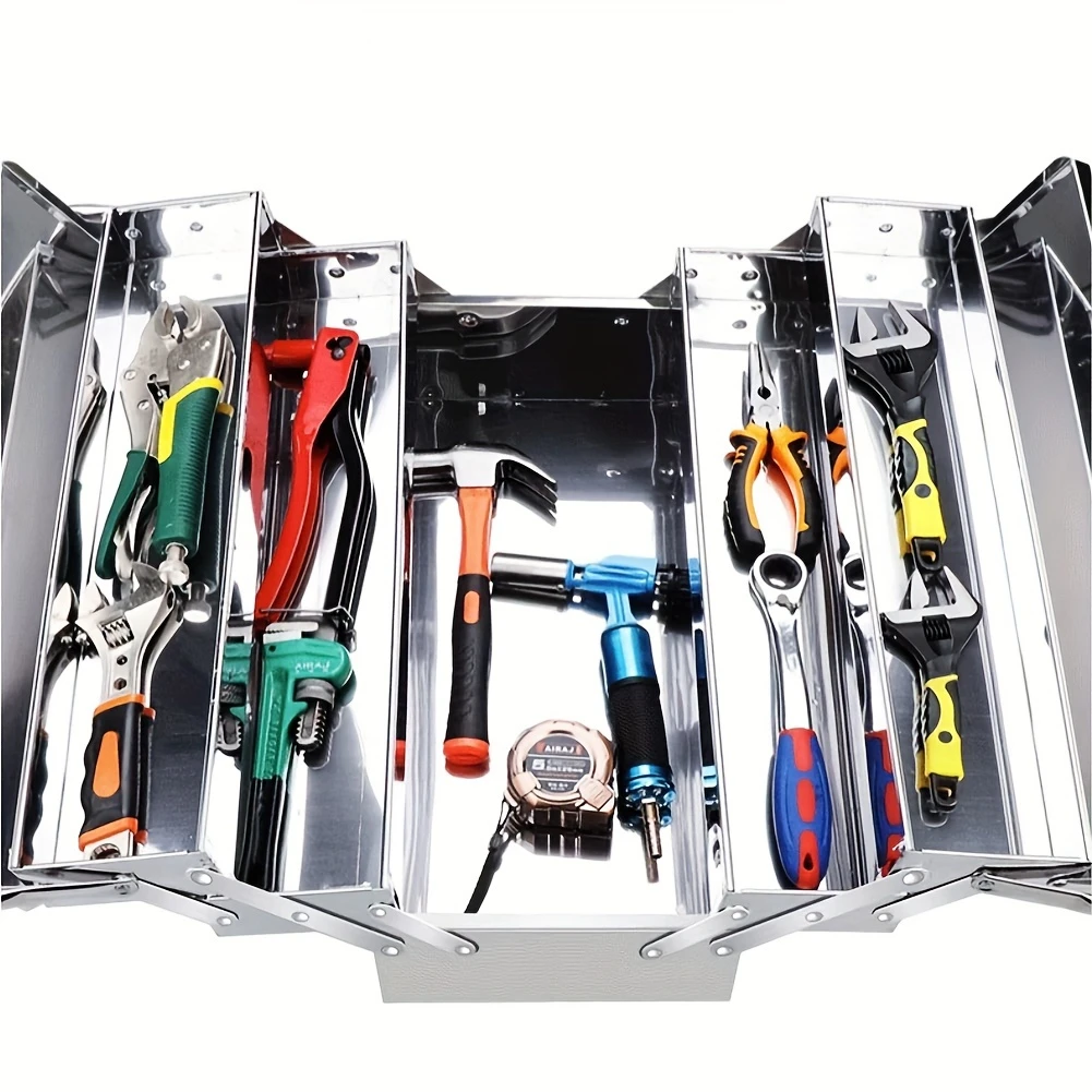 SteelFold Pro – Cutia de Unelte Pliabila din Otel Inoxidabil