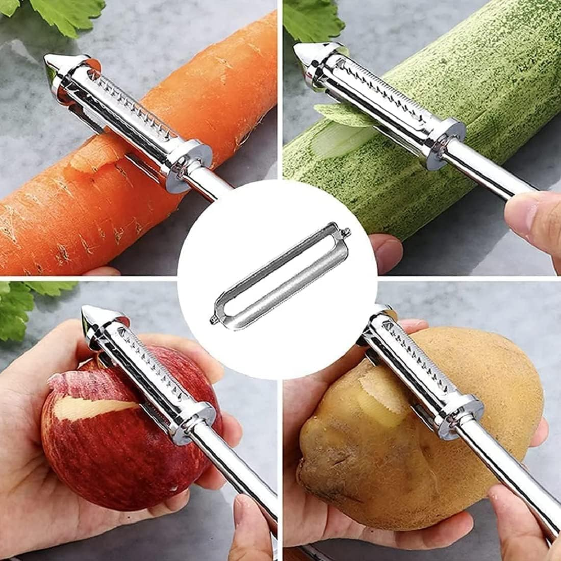 Vegitopia™ - Peeler Multifunctional 3-în-1 din Otel Inoxidabil pentru Fructe si Legume