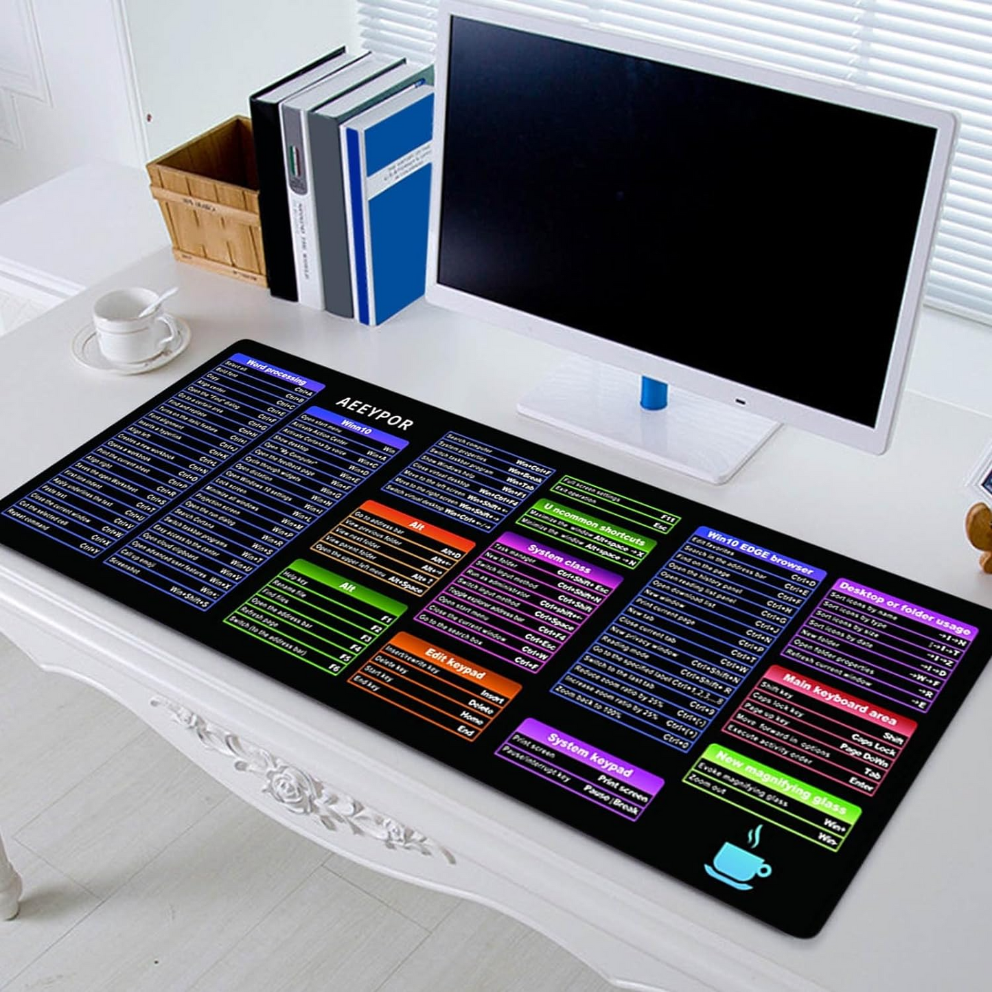 🔥OFERTA 1+2🔥AEEYPOR™ – Mouse Pad XXL cu Scurtaturi Tastatura
