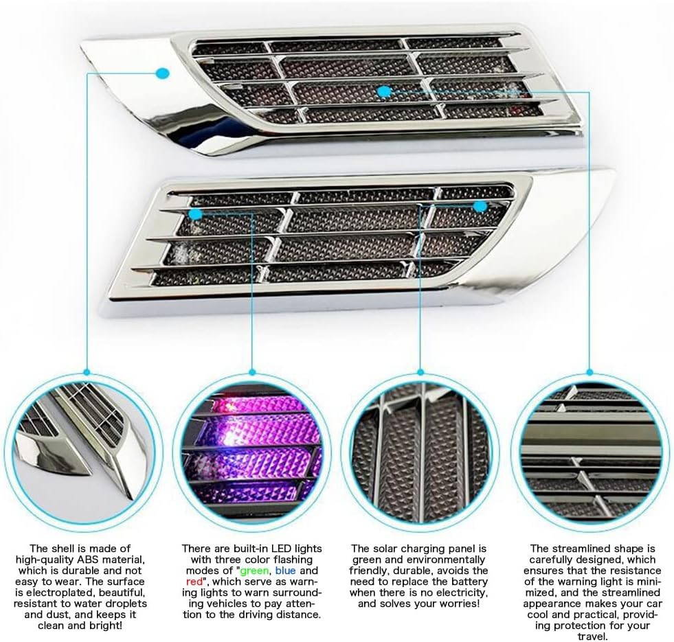 PowerGlow™ - Lumini de avertizare auto cu incarcare solara si design sport