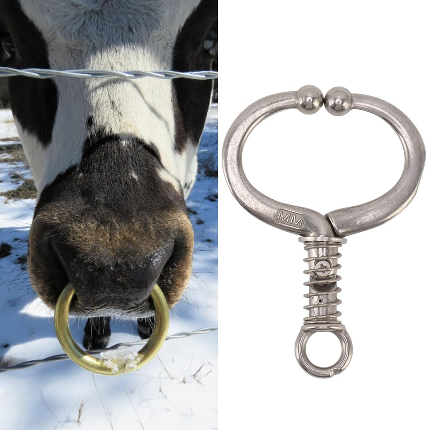🔥Oferta 1+3! 4 la Pret de 1!🔥Inel Nazal cu Arc din Otel Inoxidabil pentru Bovine