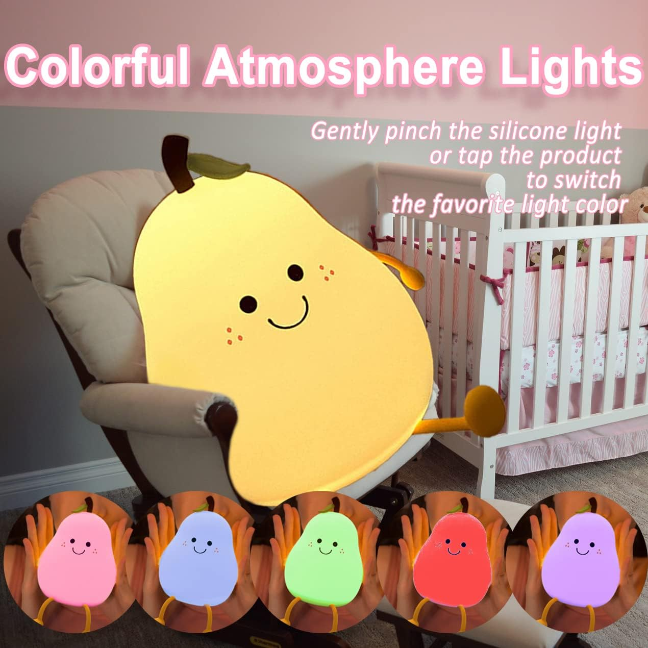 PearGlow™ - Lampa de Noapte in Forma de Para cu Lumini de Diferite Culori