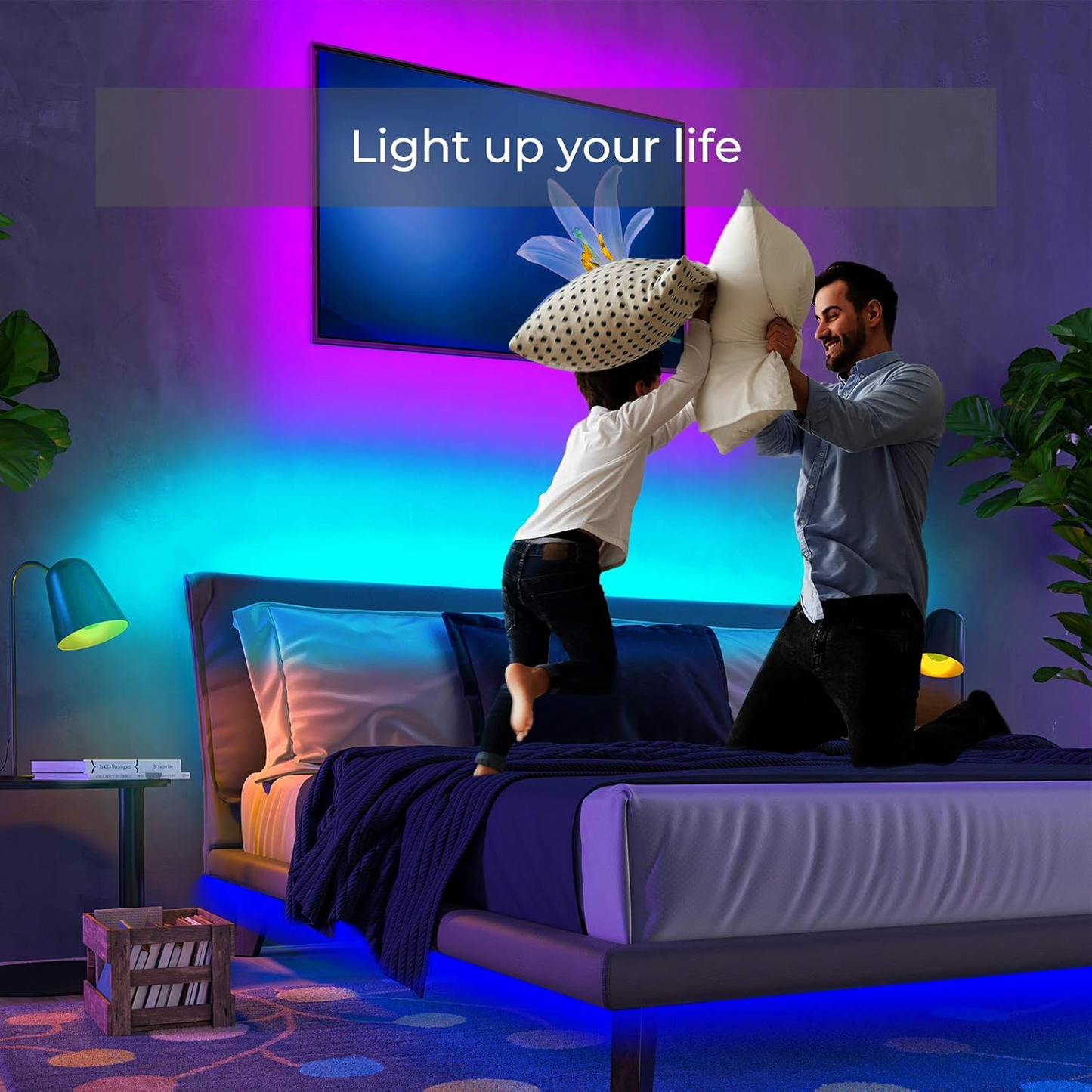 🔥OFERTA 1+1🔥Banda de lumina LED de 5 metri cu Telecomanda