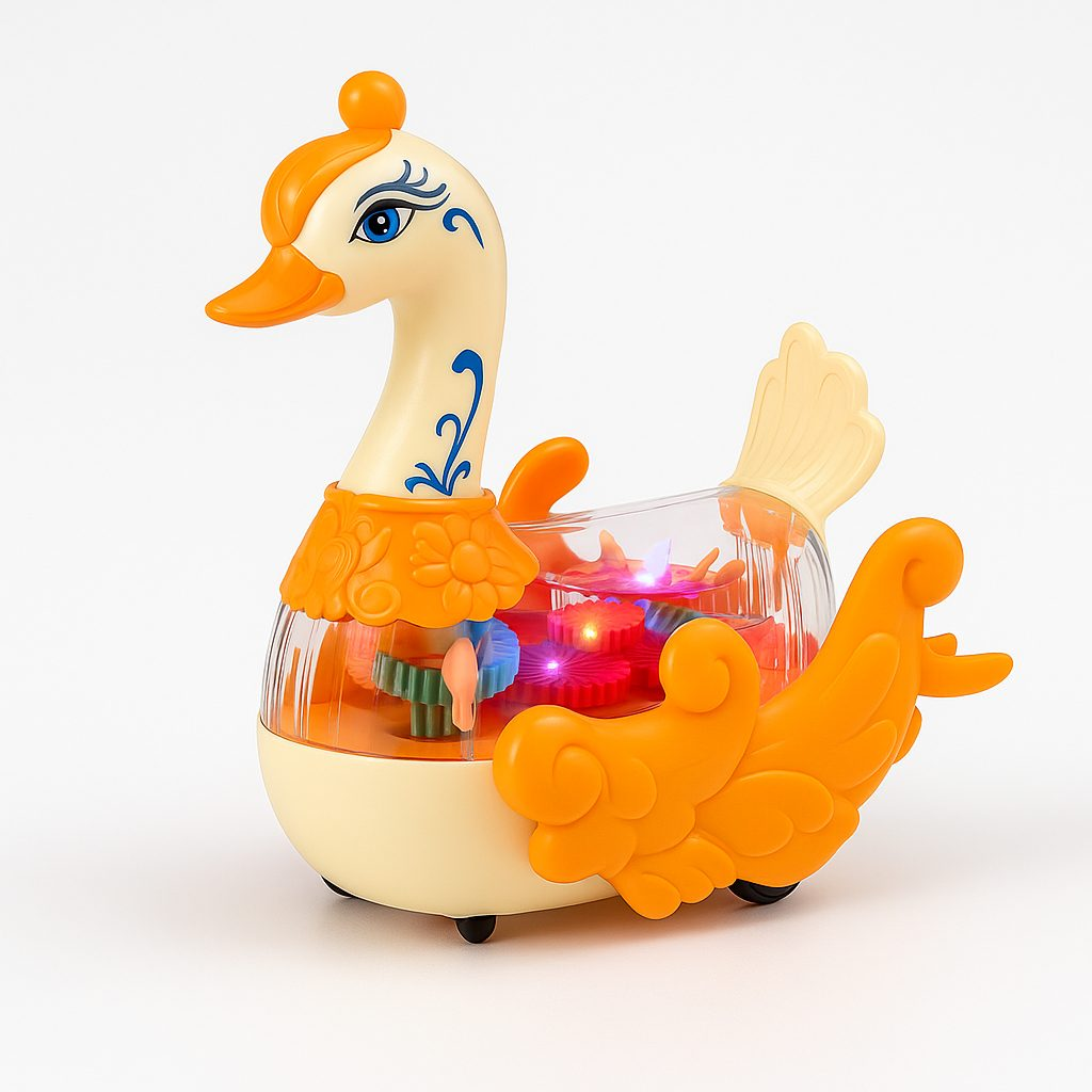 DreamSwan™ – Lebada electrica cu angrenaje vizibile, lumini 3D si muzica