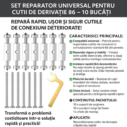 Set Reparator Universal pentru Cutii de Derivatie – 10 Bucati