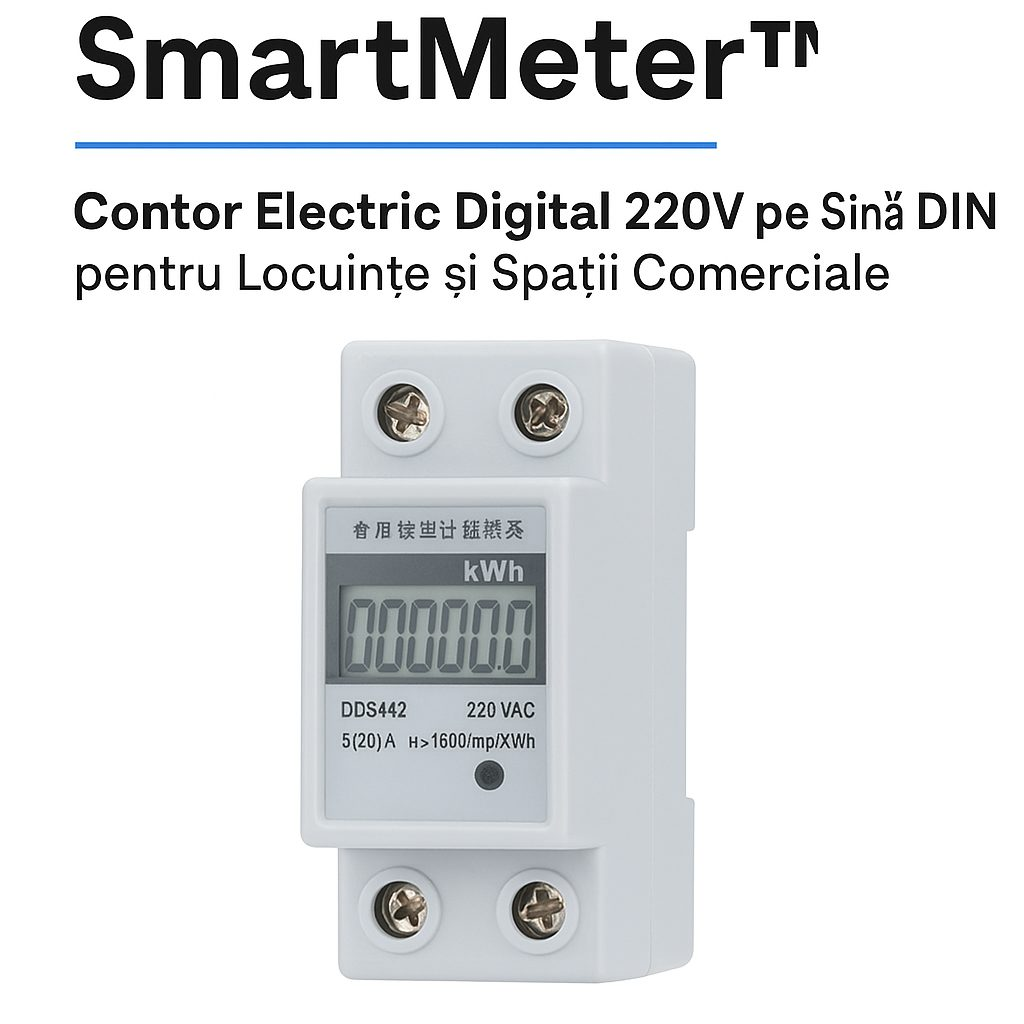 SmartMeter™ – Contor Digital Monofazat 220V pe Sina DIN