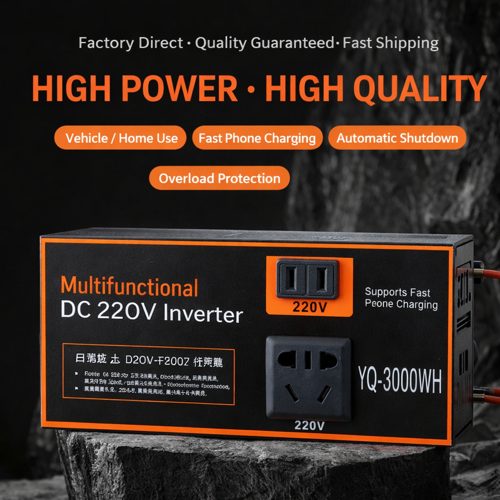 VoltDrive™ – Invertor Auto 12V/24V la 220V (DC-AC) cu Protectii Multiple