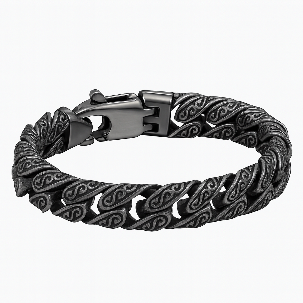 IronWeave™ – Bratara Barbateasca Masiva cu Model Sculptat