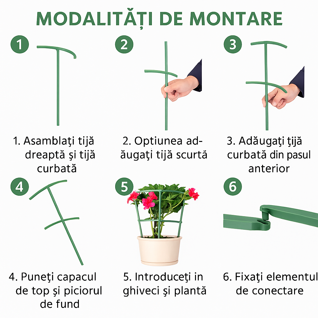 GrowGuard™ – Suporti reglabili pentru plante (5 Bucati)