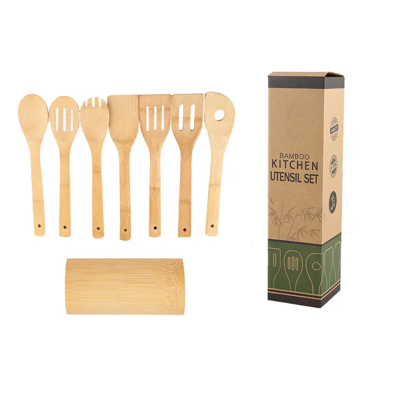 🔥OFERTA 1+1🔥EcoCuisine™ Set de Ustensile de Bucătărie din Bambus