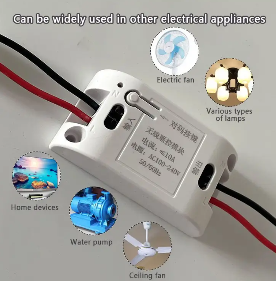 Comutator de telecomandă fara cablare (4 Comutatoare + 2 Module)
