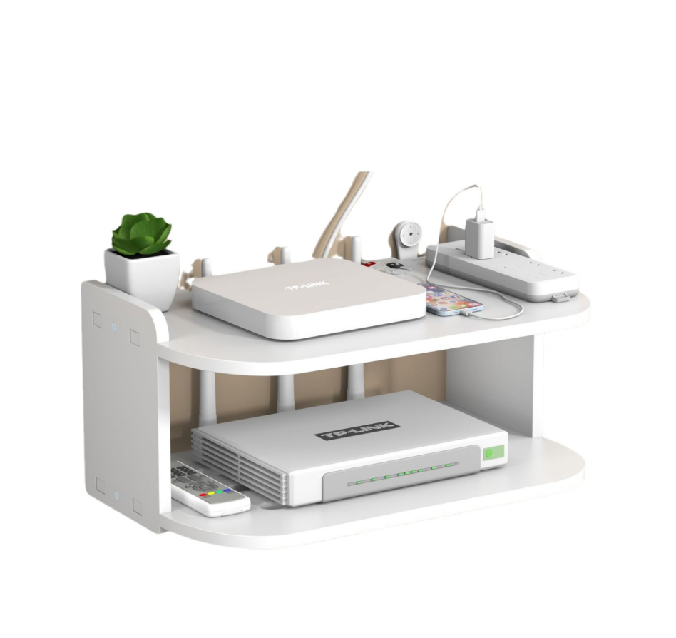 WallDock™ – Etajera de Perete pentru Router, TV Box, Smartphone si Accesorii