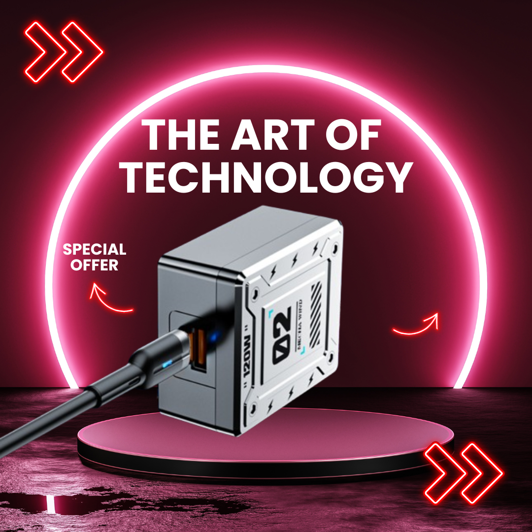 PowerMax™ - Incarcator Super Rapid 4-în-1 de 120W, Compatibil cu Apple și Android + Cablu USB Inclus
