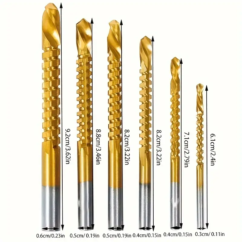 SwiftTap™ - Set 6 Burghie Spiralate HSS pentru Metal și Lemn