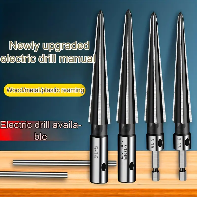 SharpCraft™ - Set Burghie Conice si Freze pentru Lemn si Metal (SET 4 Bucati)