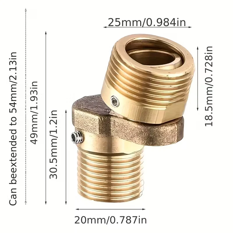 Racord Pivotant din Alama – Reglabil 0°–40° (2 Bucati)