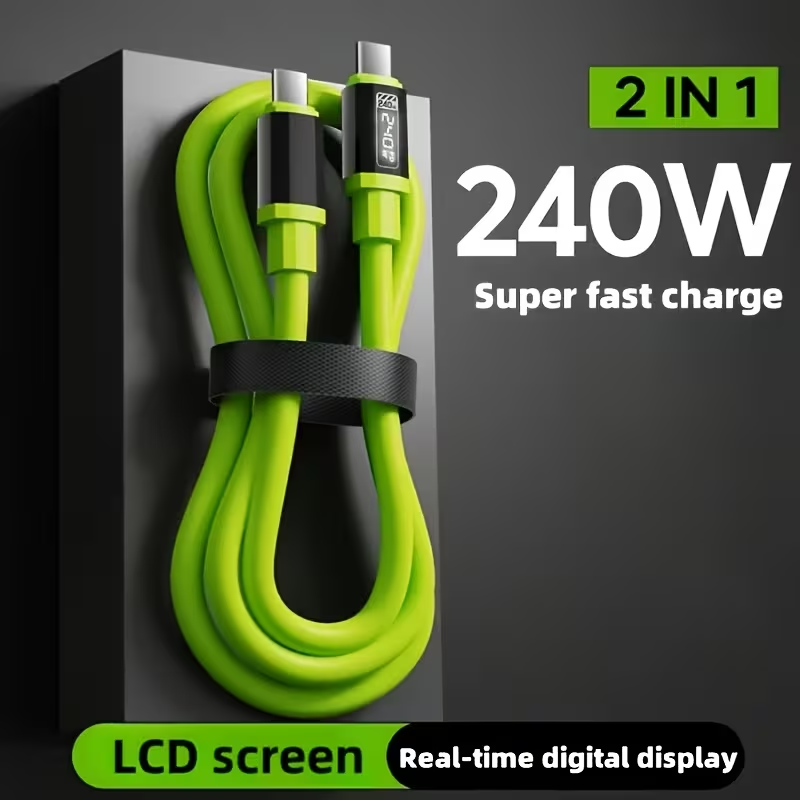 UltraWatt™ – Cablu incarcare rapida 240W Type-C, afisaj digital, 2m
