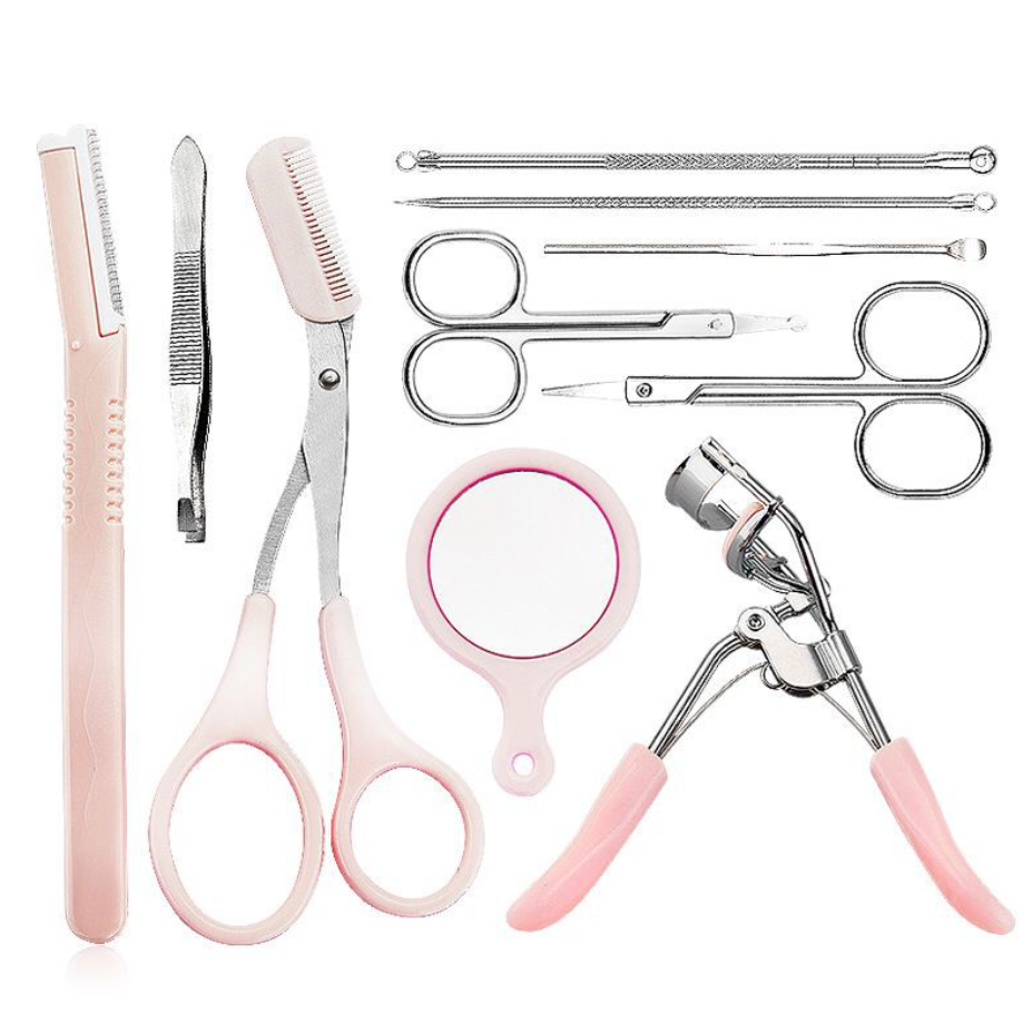 🔥OFERTA 1+1🔥Set de tuns sprancene🌙Foarfece pentru sprâncene cu pieptene✂️ (10 Piese)