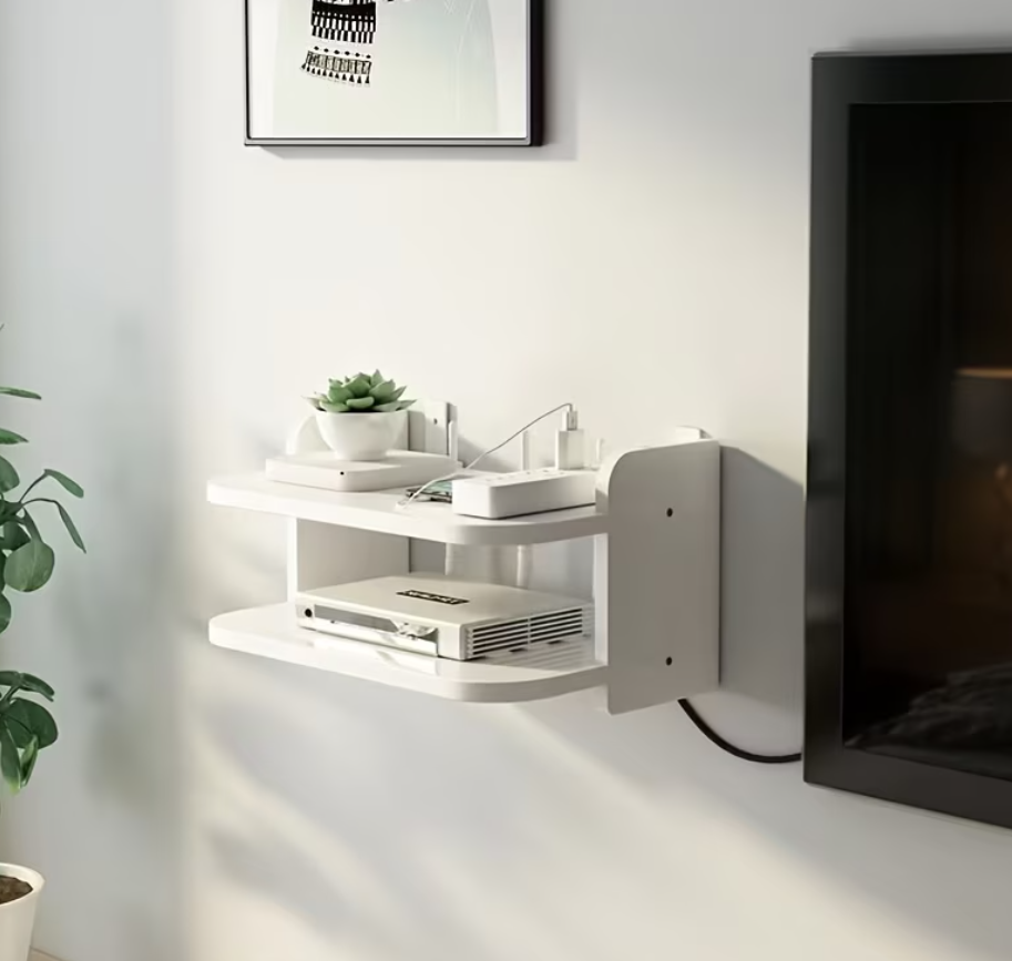WallDock™ – Etajera de Perete pentru Router, TV Box, Smartphone si Accesorii