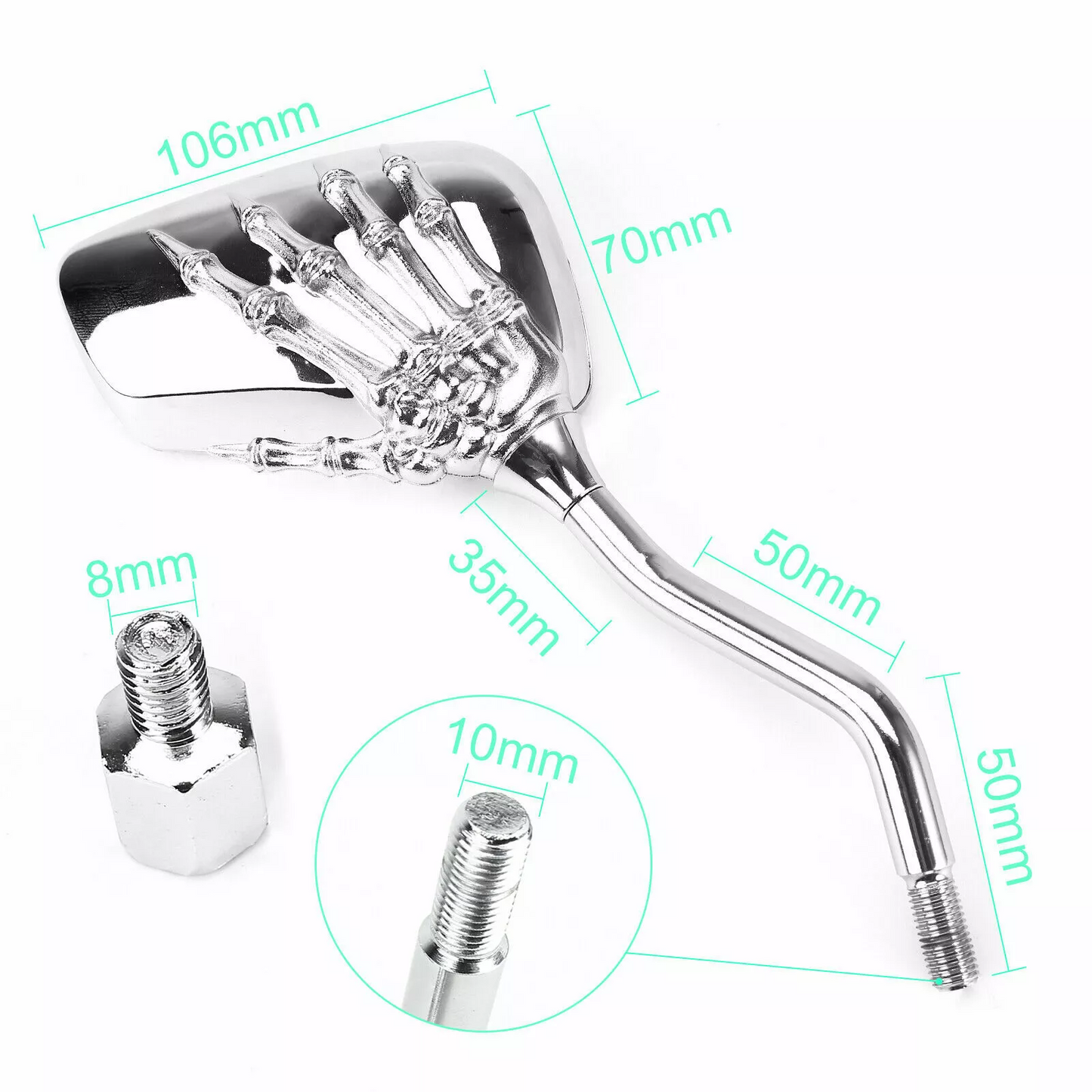 SkullRide™ - Set Oglinzi Retro Spate Stil "Skull Claw"