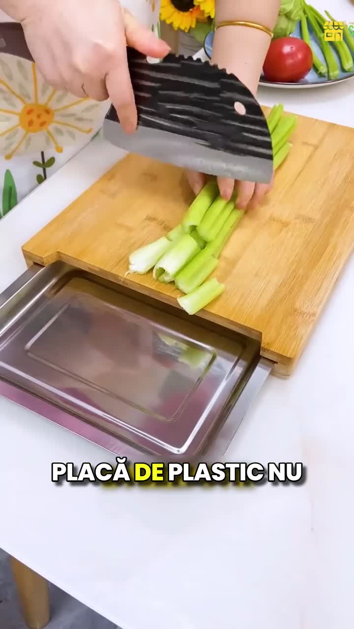 PrepBoard Duo — tocător din bambus și două tăvițe din inox