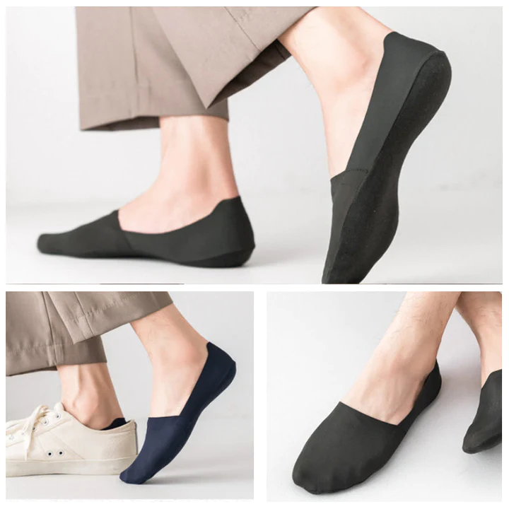 SockSense™ Sosete invizibile, antiderapante, din matase (5 perechi)