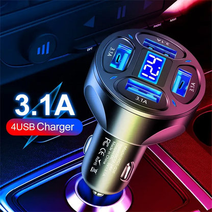 QuadBoost™ Incarcator auto cu 4 Porturi USB 66W🔥1+1! Comanzi 1 si primesti 2🔥