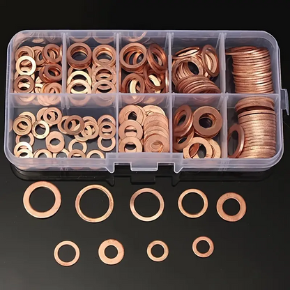 🔥OFERTA 1+1🔥SealCopper™ – Set 200 Garnituri Etansare din Cupru O-Ring în Cutie Organizatoare
