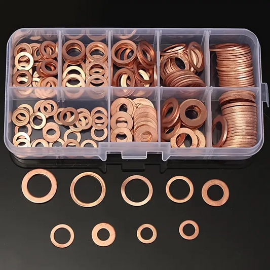 🔥OFERTA 1+1🔥SealCopper™ – Set 200 Garnituri Etansare din Cupru O-Ring în Cutie Organizatoare