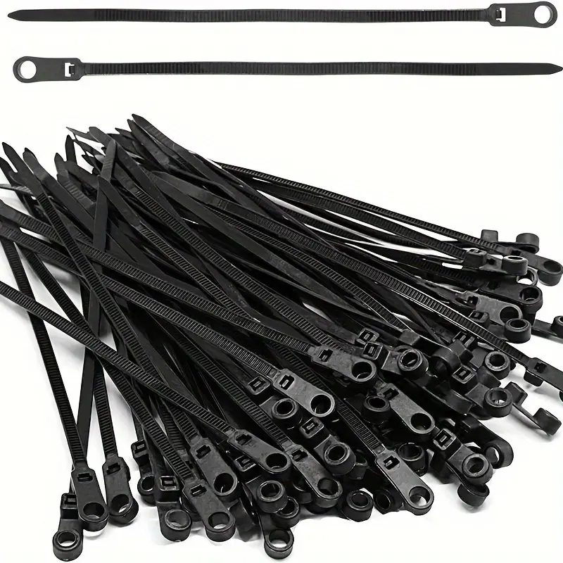 🔥OFERTA 100+200🔥Set Cabluri de Legatura cu Orificiu Rotund Auto-blocare