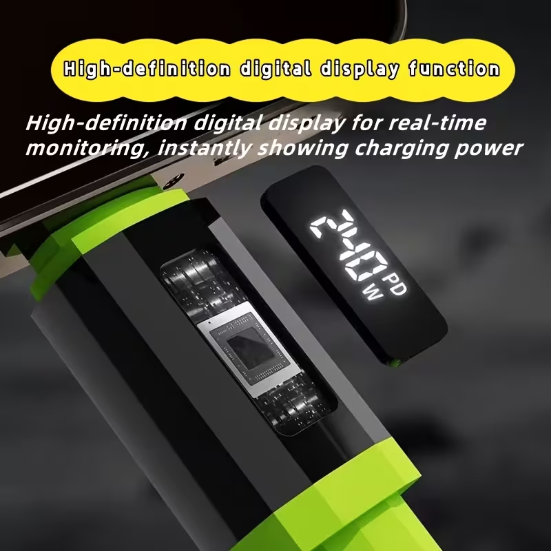UltraWatt™ – Cablu incarcare rapida 240W Type-C, afisaj digital, 2m