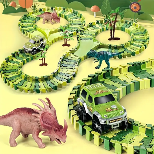Set Jucarie cu Pista de Dinozaur (120 piese)