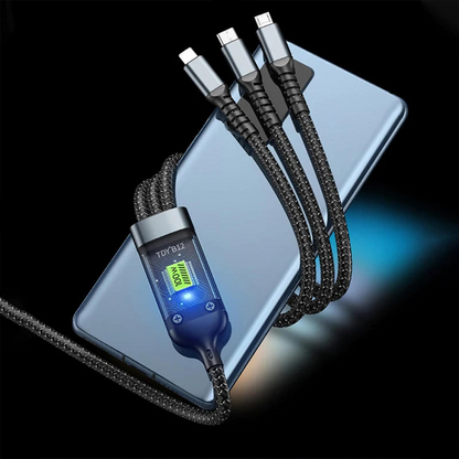 FlashCord™ Cablu de încărcare super rapid luminos 3 în 1