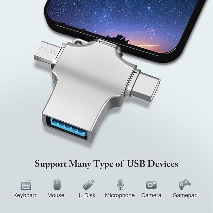 Adaptor OTG 3 în 1 USB 3.0, Adaptor Micro/USB C la USB, Compatibil cu telefonul mobil/tabletă