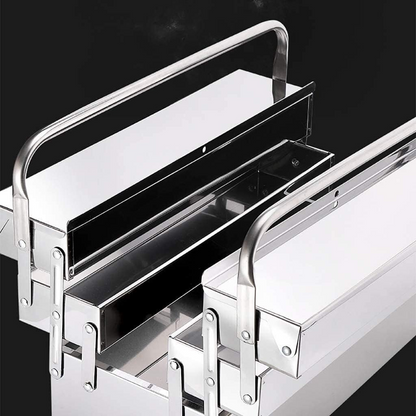 SteelFold Pro – Cutia de Unelte Pliabila din Otel Inoxidabil