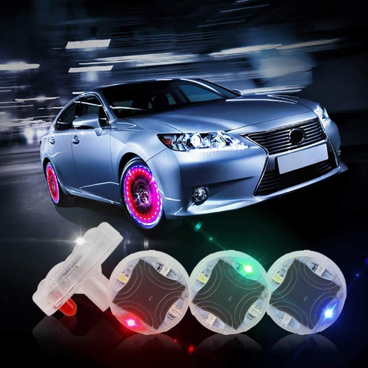 🔥 OFERTA 2+2🔥GlowTire™ - Set 2x Lumini LED Solare pentru Valve Roti