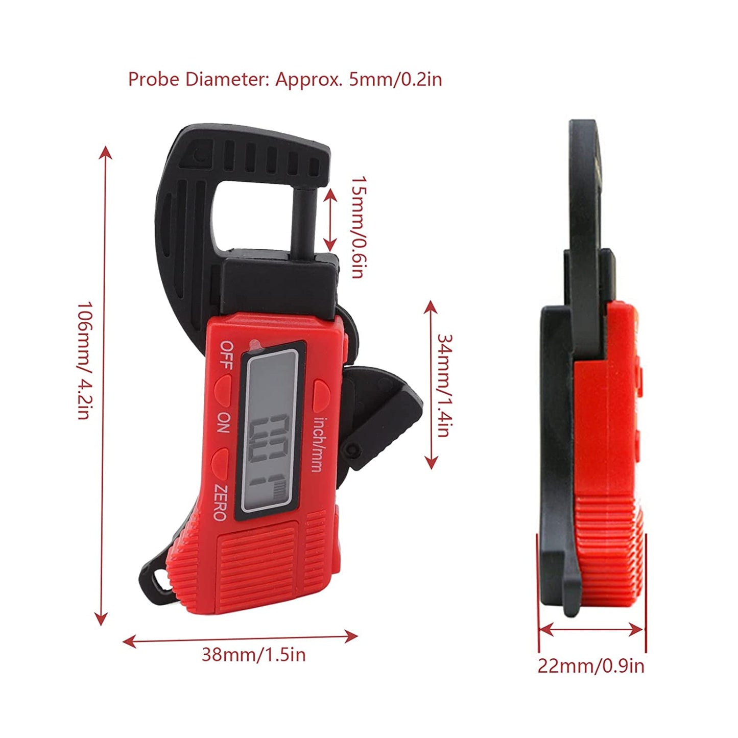 Indicator de grosime cu cadran digital, tester manual de grosime ușor de citit