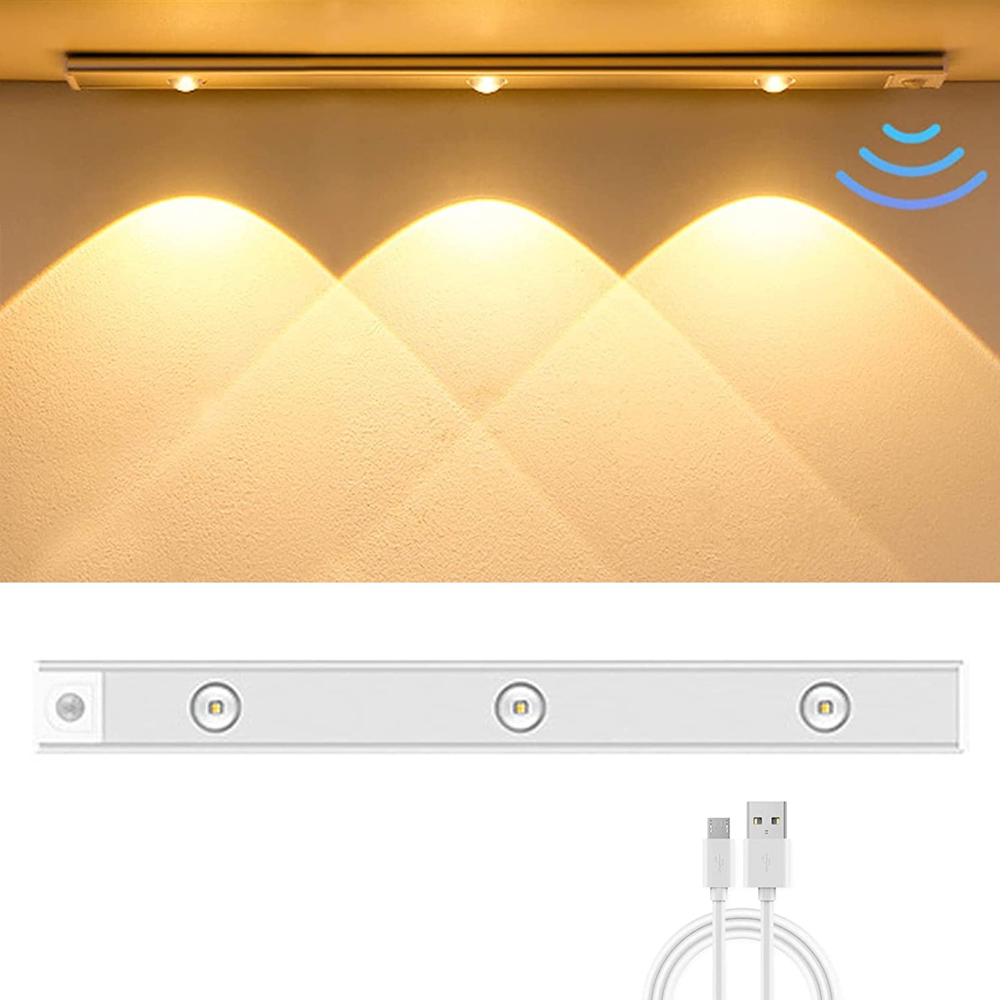 Lampa LED cu 3 culori si senzor de miscare (40cm)