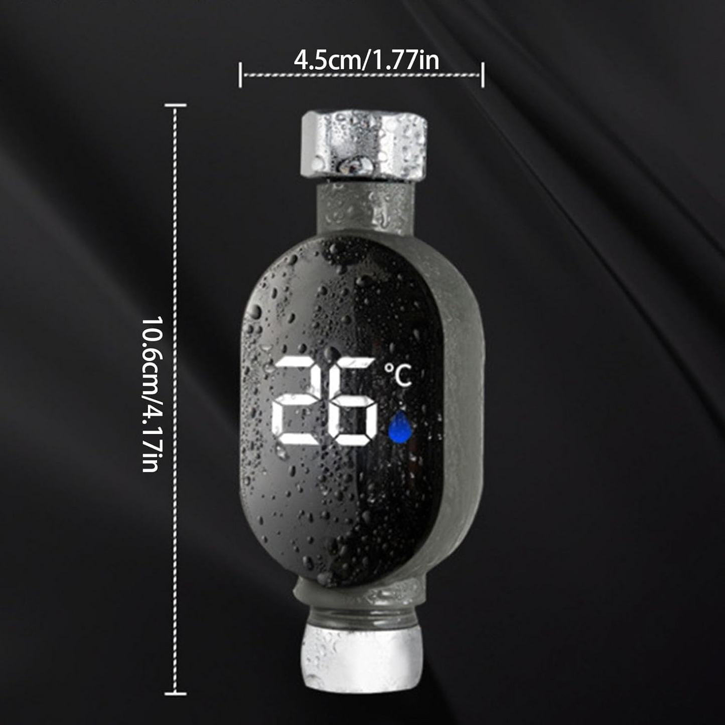 AquaTemp™ – Termometru Digital LED pentru Dus cu Indicator Color (0–99°C)