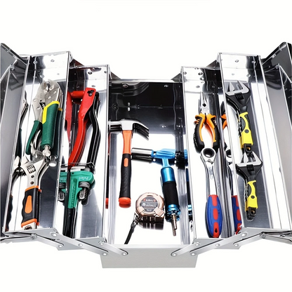 SteelFold Pro – Cutia de Unelte Pliabila din Otel Inoxidabil