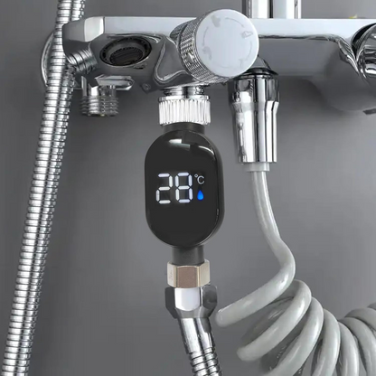 AquaTemp™ – Termometru Digital LED pentru Dus cu Indicator Color (0–99°C)