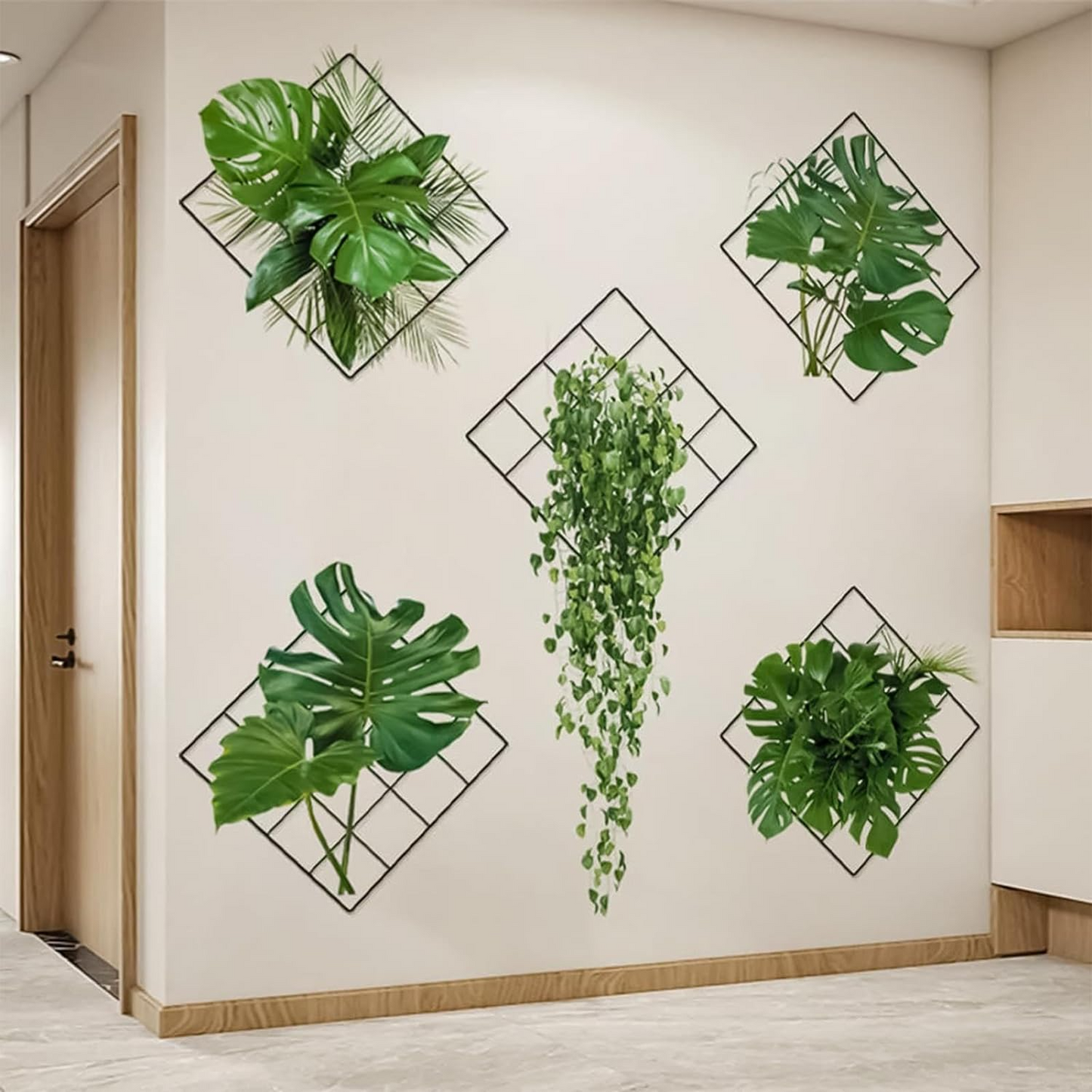 Autocolant de Perete cu Grila 3D cu Plante Verzi🔥Oferta 1+1🔥