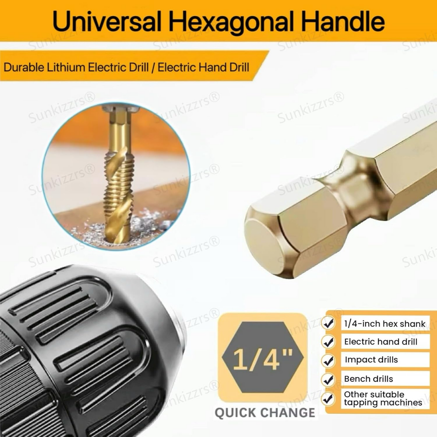 🔥OFERTA 1+1!🔥Set 6 Burghie, 6 dimensiuni M3 M4 M5 M6 M8 M10, Tija hexagonala