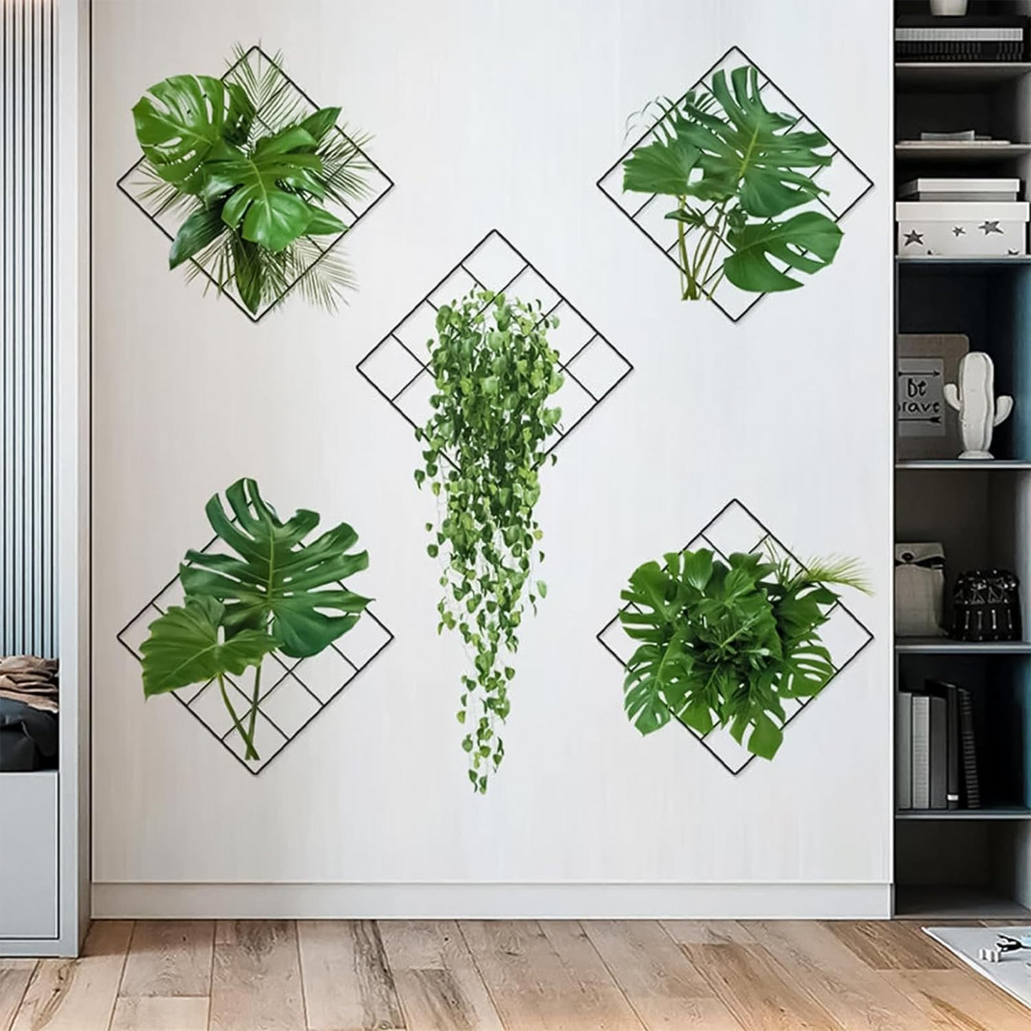 Autocolant de Perete cu Grila 3D cu Plante Verzi🔥Oferta 1+1🔥