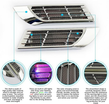 PowerGlow™ - Lumini de avertizare auto cu incarcare solara si design sport
