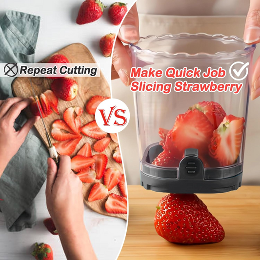 SliceMate™ – Taietor de Fructe si Capsuni din Otel Inoxidabil