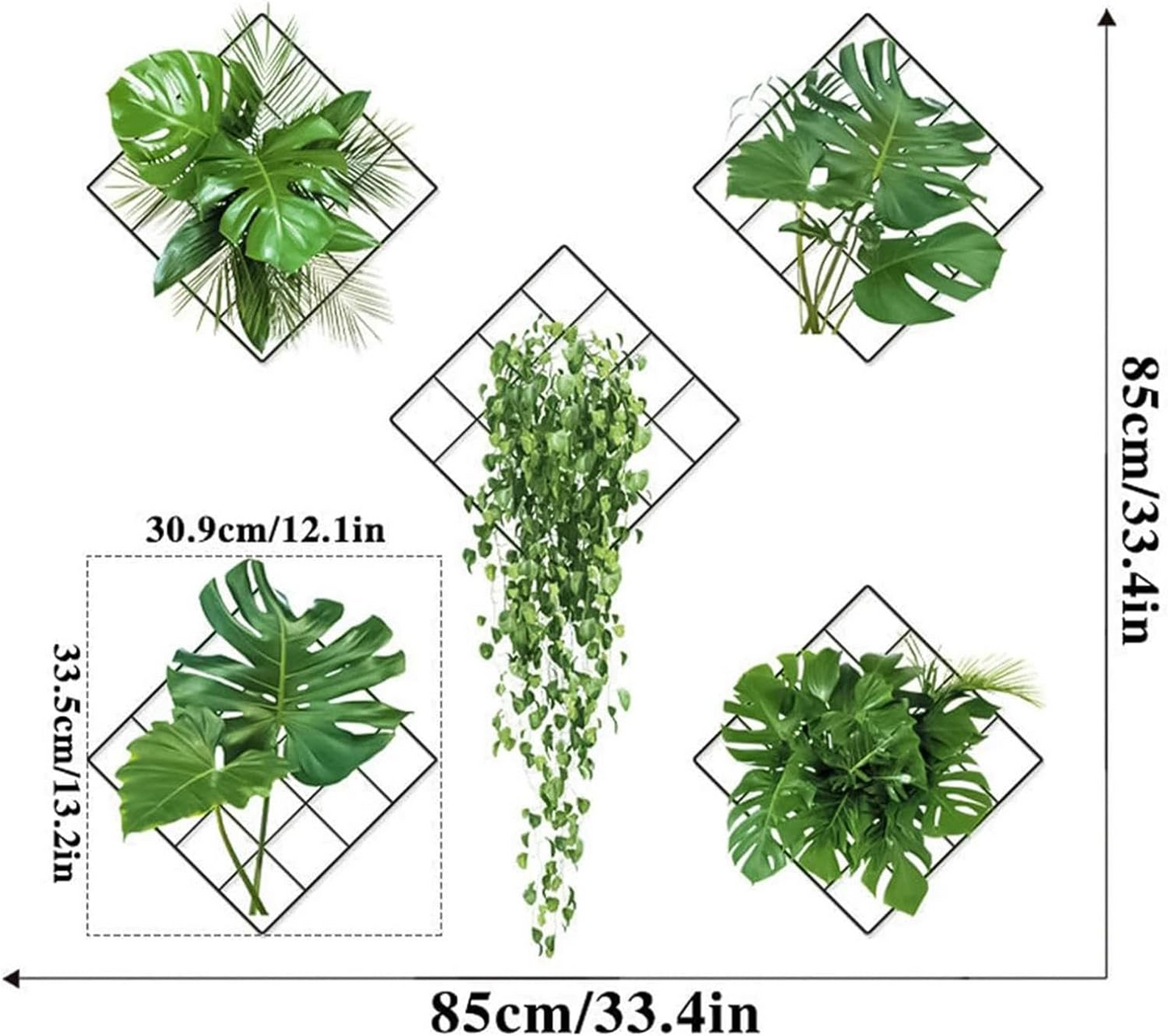 Autocolant de Perete cu Grila 3D cu Plante Verzi🔥Oferta 1+1🔥