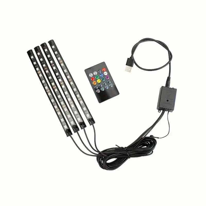 Set banda Auto LED RGB cu Telecomanda (9 Culori)