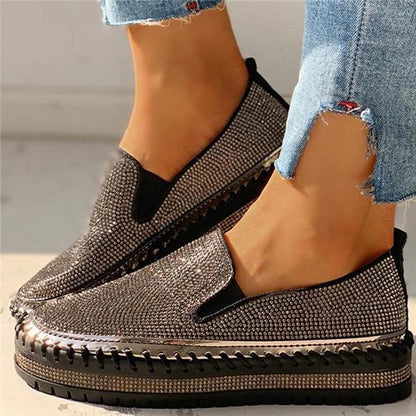 Mocasini Casual de Dama cu Diamante